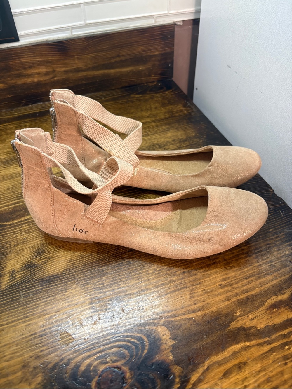 Boc Tan Shimmer Ballet Strappy Flats Size‎ 9